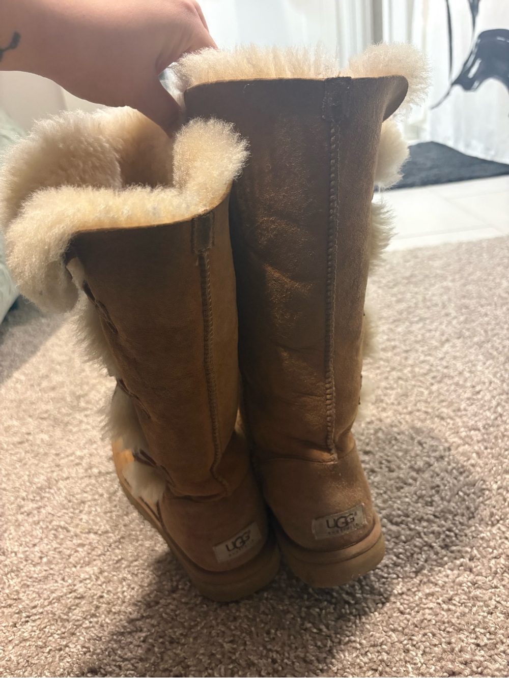 UGG’s Chestnut Shearling Button-Accent Winter Boots - Picture 2 of 2